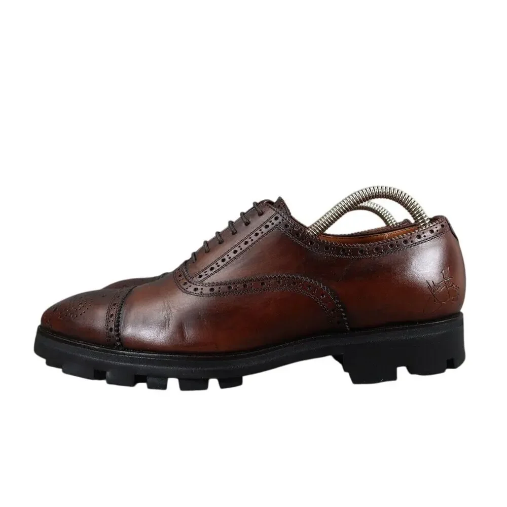 John Fluevog Shoes Mens 8 Oxford Classic Lace Up Brogue Brandenburg Angel Banker